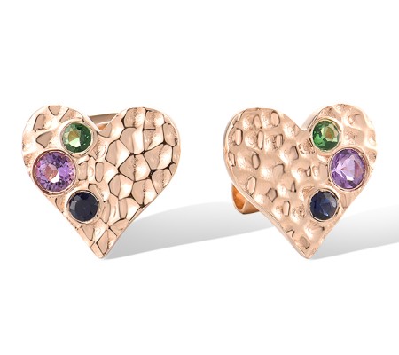 14KR Earrings Blue Sapphire,Green Garnet,Amethyst (E319410AMGS14KR)