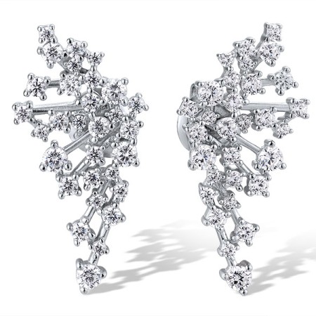 Sterling Silver Earrings White Cubic Zirconia (E319454WCZSL925)