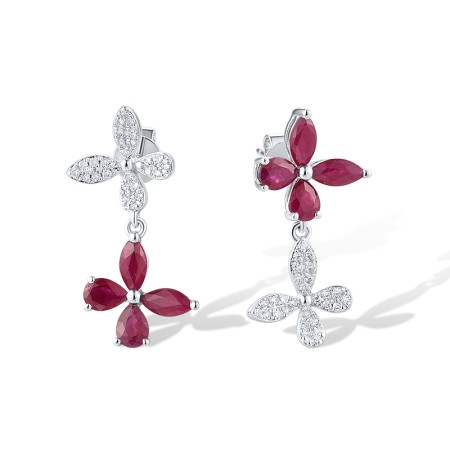 14KW Earrings Diamond,Ruby (E319458RUY14KW)