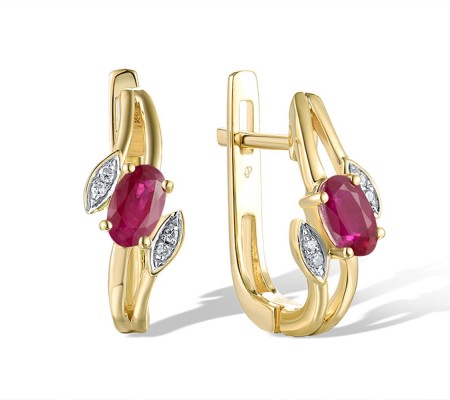 14KYW Earrings Ruby,Diamond (E319533RUY14KYW)
