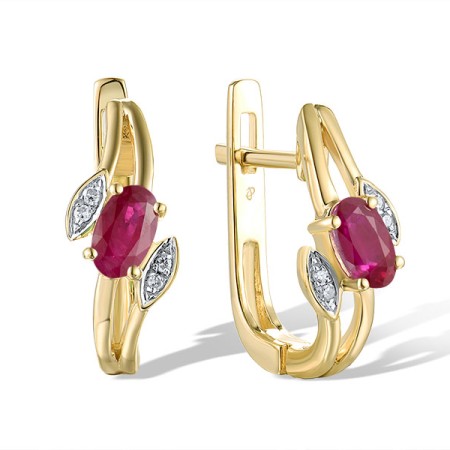 14KYW Earrings Ruby,Diamond (E319533RUY14KYW)