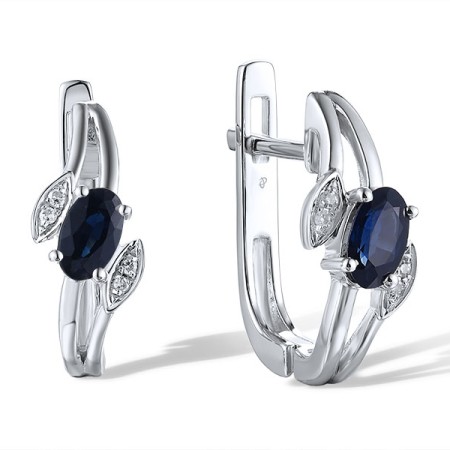 14KW Earrings Blue Sapphire,Diamond (E319533SAP14KW)