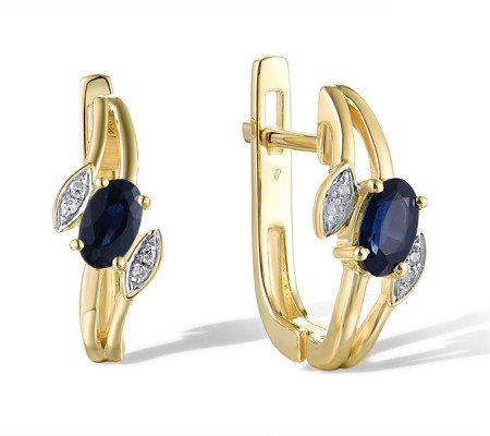14KYW Earrings Blue Sapphire,Diamond (E319533SAP14KYW)