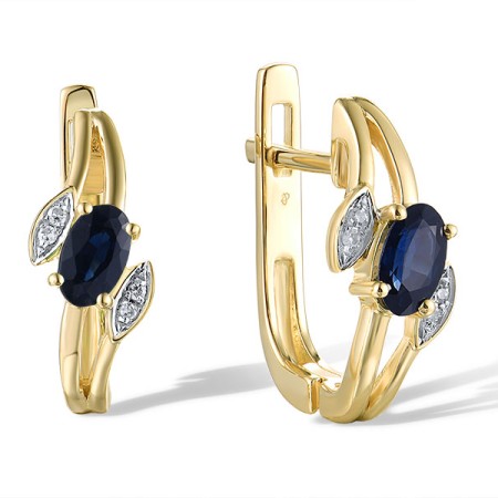14KYW Earrings Blue Sapphire,Diamond (E319533SAP14KYW)