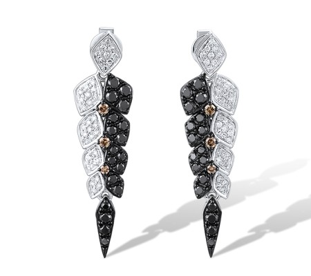 14KWB Earrings Black Diamond,Brown Diamond,Diamond (E319538BBWD14KWB)