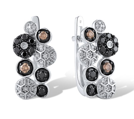 14KWB Earrings Black Diamond,Brown Diamond,Diamond (E319540BBWD14KWB)