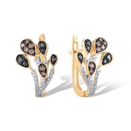 14KYWB Earrings Black Diamond,Brown Diamond,Diamond (E319541BBWD14KYWB)