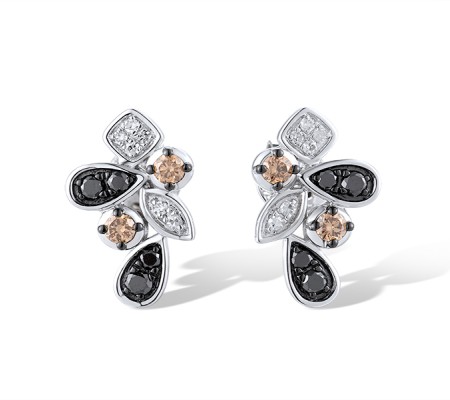 14KWB Earrings Brown Diamond,Diamond,Black Diamond (E319542BBWD14KWB)