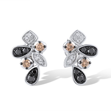 14KWB Earrings Brown Diamond,Diamond,Black Diamond (E319542BBWD14KWB)
