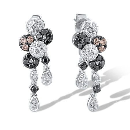 14KWB Earrings Black Diamond,Brown Diamond,Diamond (E319543BBWD14KWB)