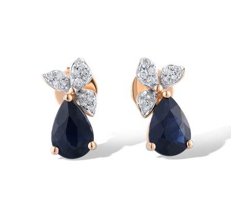 14KRW Earrings Blue Sapphire,Diamond (E319564SAP14KRW)