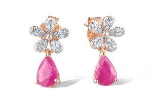 14KRW Earrings Diamond,Ruby (E319565RUB14KRW)