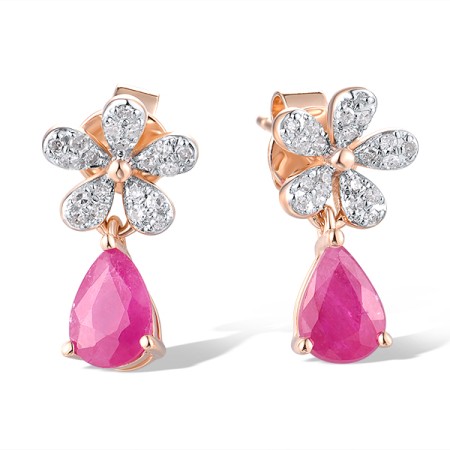 14KRW Earrings Diamond,Ruby (E319565RUB14KRW)