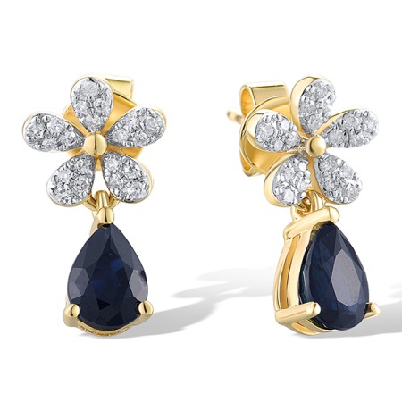 14KYW Earrings Blue Sapphire,Diamond (E319565SAP14KYW)