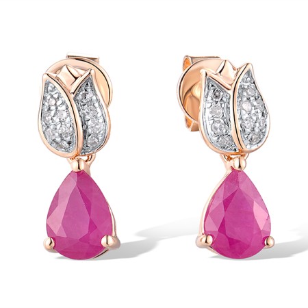 14KRW Earrings Ruby,Diamond (E319566RUB14KRW)