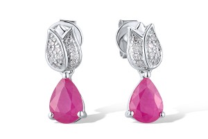 14KW Earrings Ruby,Diamond (E319566RUB14KW)