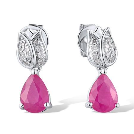 14KW Earrings Ruby,Diamond (E319566RUB14KW)