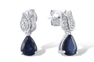 14KW Earrings Blue Sapphire,Diamond (E319566SAP14KW)