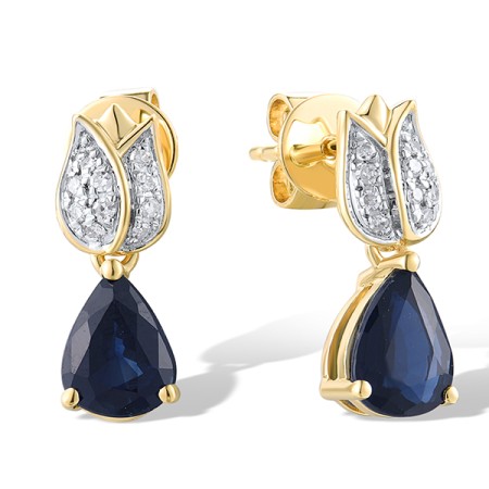 14KYW Earrings Blue Sapphire,Diamond (E319566SAP14KYW)