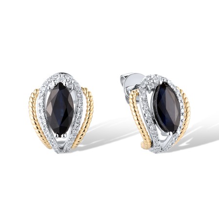 14TT Earrings Blue Sapphire,Diamond (E319568SAP14TT)