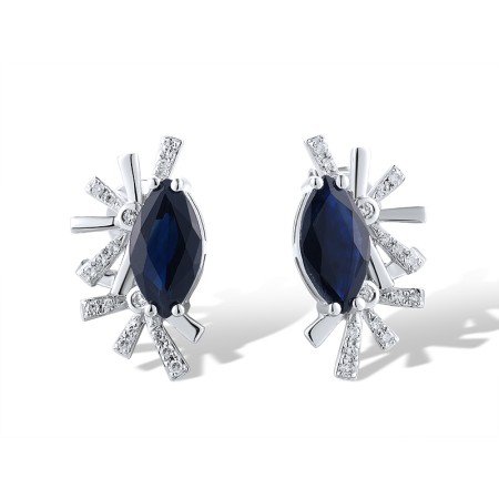 14KW Earrings Blue Sapphire,Diamond (E319569SAP14KW)