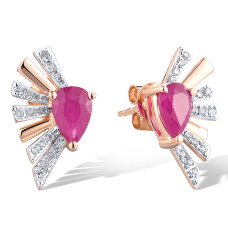 14KRW Earrings African Ruby,Diamond (E319570RUB14KRW)