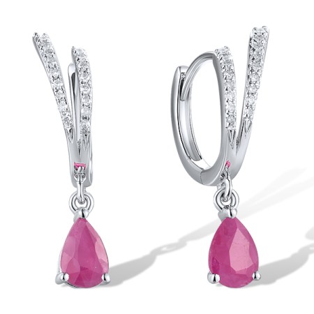 14KW Earrings African Ruby,Diamond (E319571RUB14KW)
