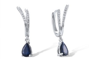 14KW Earrings Blue Sapphire,Diamond (E319571SAP14KW)