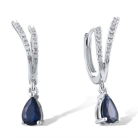14KW Earrings Blue Sapphire,Diamond (E319571SAP14KW)