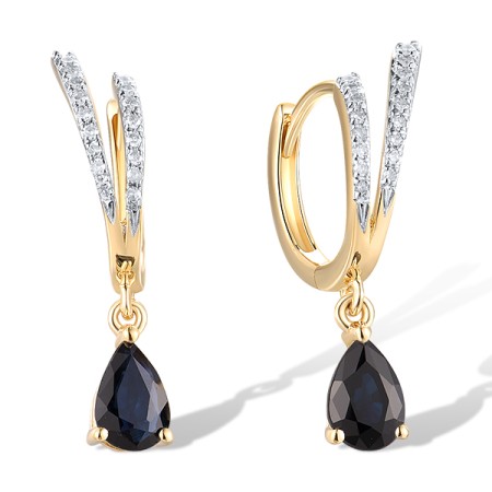 14KYW Earrings Blue Sapphire,Diamond (E319571SAP14KYW)
