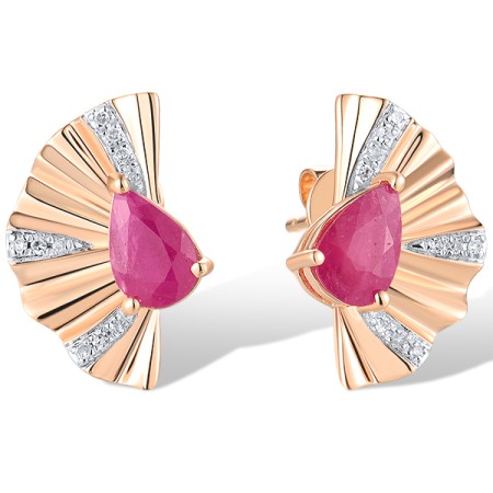 14KRW Earrings African Ruby,Diamond (E319572RUB14KRW)