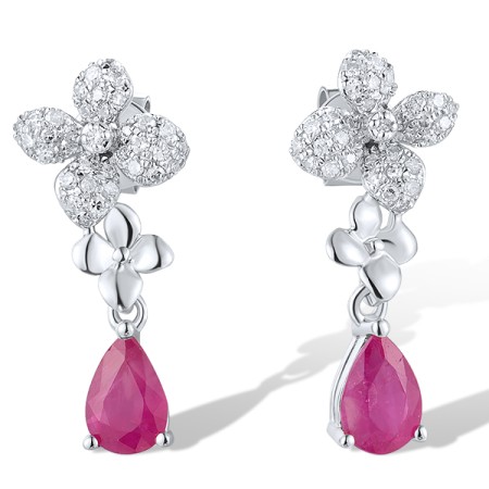 14KW Earrings Ruby,Diamond (E319573RUB14KW)