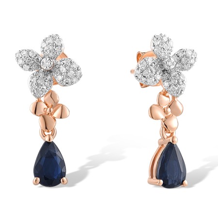 14KRW Earrings Blue Sapphire,Diamond (E319573SAP14KRW)