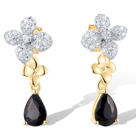 14KYW Earrings Blue Sapphire,Diamond (E319573SAP14KYW)