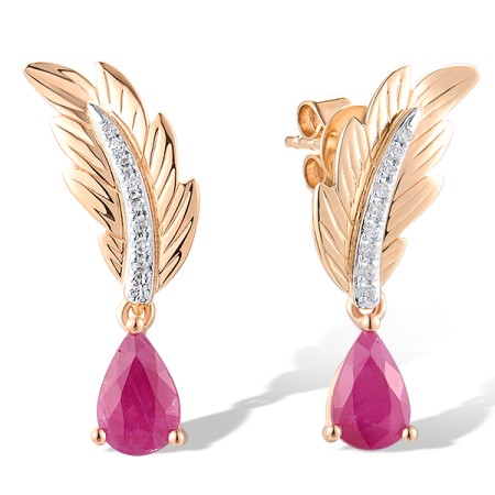 14KRW Earrings Ruby,Diamond (E319574RUB14KRW)