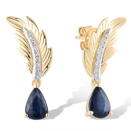 14KYW Earrings Blue Sapphire,Diamond (E319574SAP14KYW)