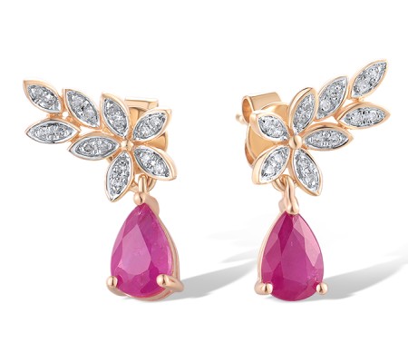 14KRW Earrings Ruby,Diamond (E319575RUB14KRW)