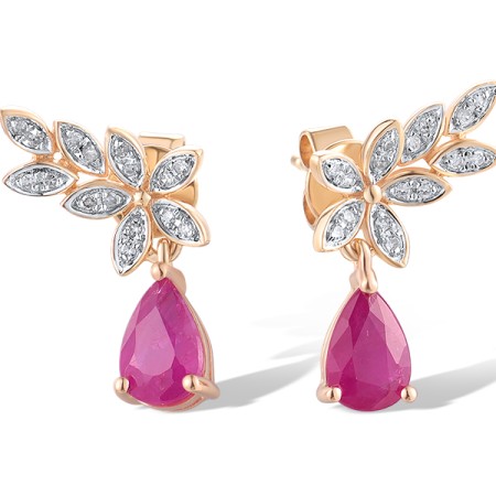 14KRW Earrings Ruby,Diamond (E319575RUB14KRW)