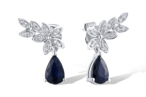 14KW Earrings Blue Sapphire,Diamond (E319575SAP14KW)