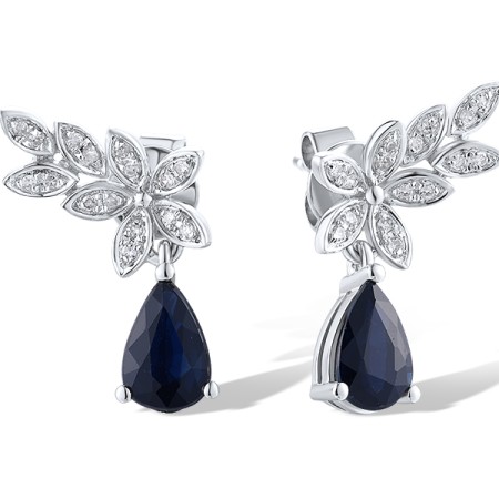 14KW Earrings Blue Sapphire,Diamond (E319575SAP14KW)
