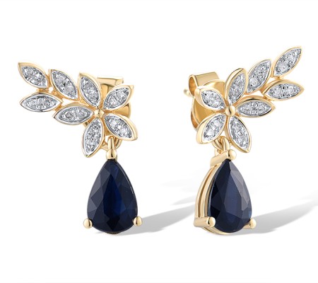 14KYW Earrings Blue Sapphire,Diamond (E319575SAP14KYW)