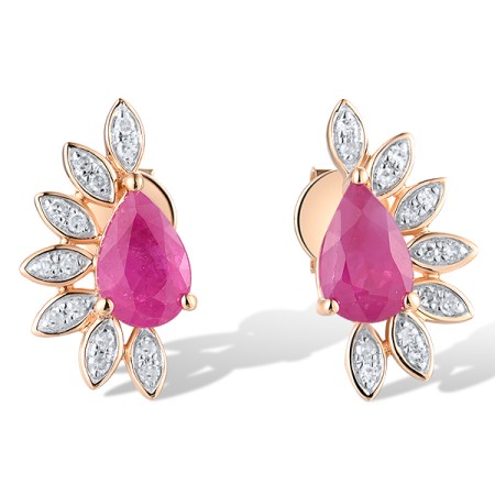 14KRW Earrings African Ruby,Diamond (E319576RUB14KRW)
