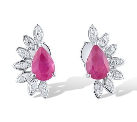 14KW Earrings Ruby,Diamond (E319576RUB14KW)