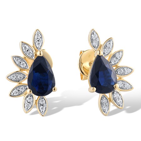 14KYW Earrings Blue Sapphire,Diamond (E319576SAP14KYW)