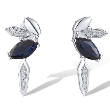 14KW Earrings Blue Sapphire,Diamond (E319579SAP14KW)