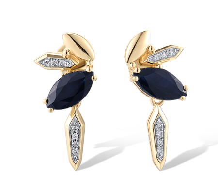 14KYW Earrings Blue Sapphire,Diamond (E319579SAP14KYW)