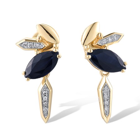 14KYW Earrings Blue Sapphire,Diamond (E319579SAP14KYW)