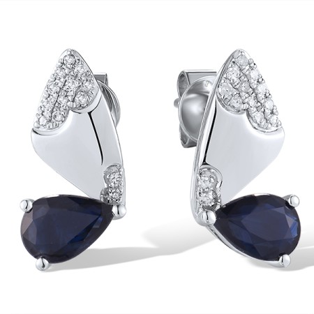 14KW Earrings Blue Sapphire,Diamond (E319580SAP14KW)