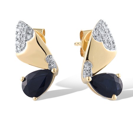 14KYW Earrings Blue Sapphire,Diamond (E319580SAP14KYW)