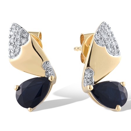 14KYW Earrings Blue Sapphire,Diamond (E319580SAP14KYW)